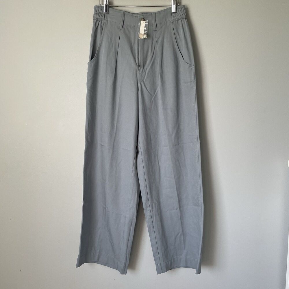 Madewell The Neale Straight-Leg Pant in Drapeweave Overcast Blue Women's Size 6